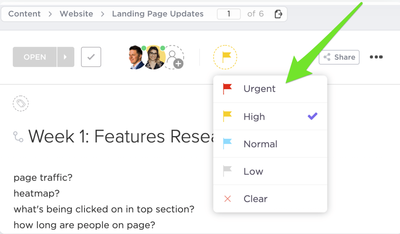 ClickUp Task Priorities