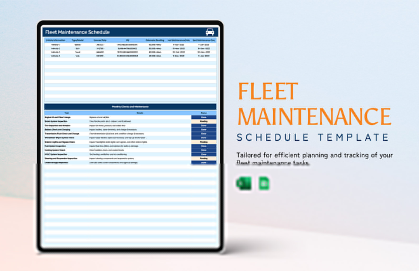 Fleet Maintenance Schedule Template