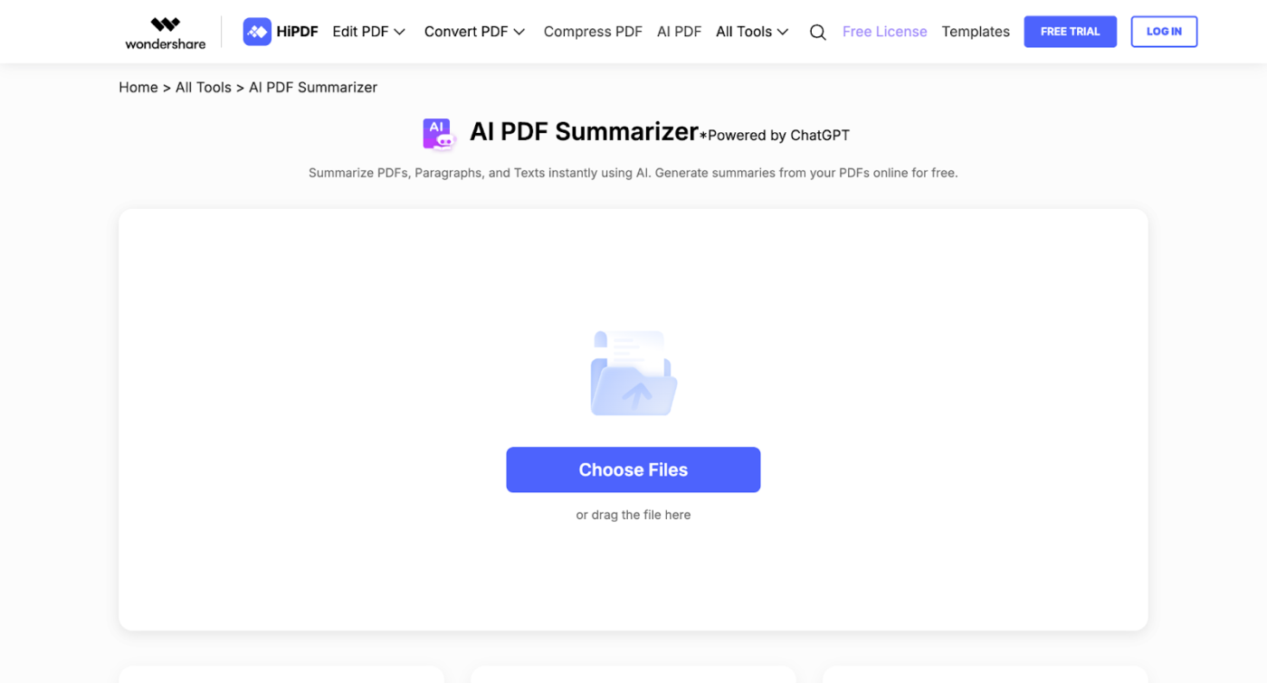 HiPDF AI PDF Summarizer: ai pdf summarizer