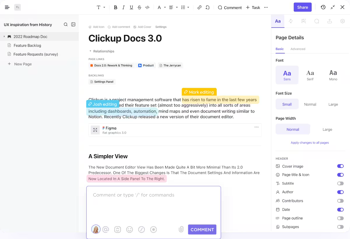 How to add voice over to Google Slides: Use ClickUp Docs to draft presentation script