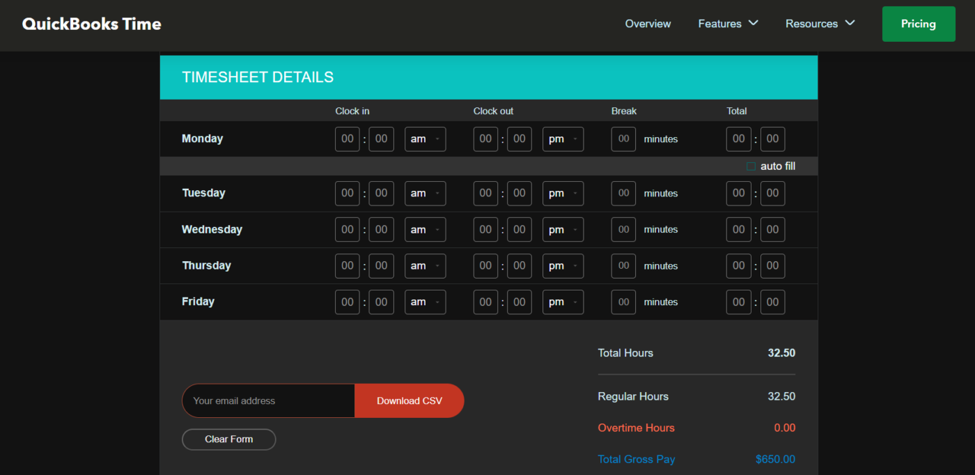 Drag-and-drop scheduling software: Quickbooks Time