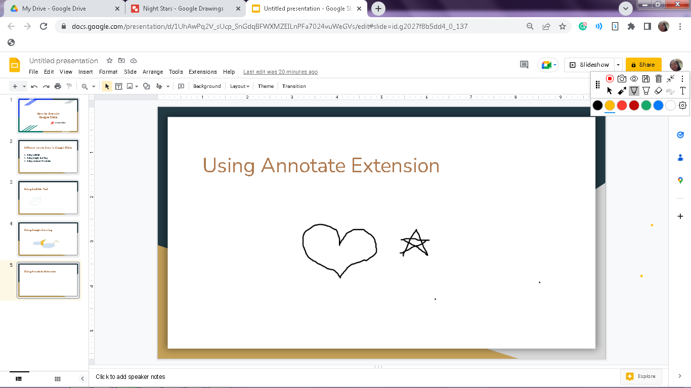 How to draw on Google Slides: Start drawing and highlighting