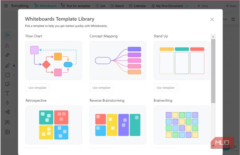 ClickUp Whiteboard Templates