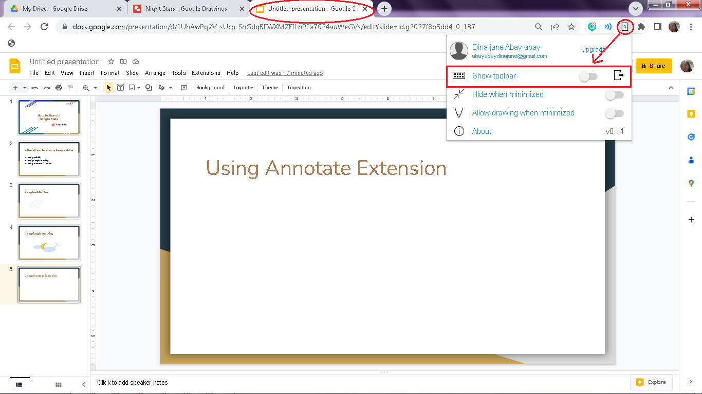 How to draw on Google Slides: Turn on Annotations