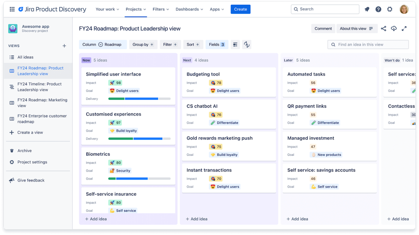 Roadmap planning in Jira