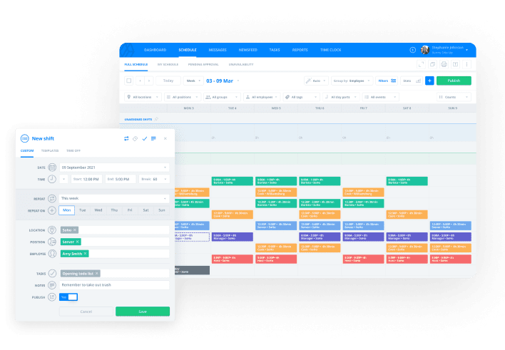 Drag-and-drop scheduling software: Sling