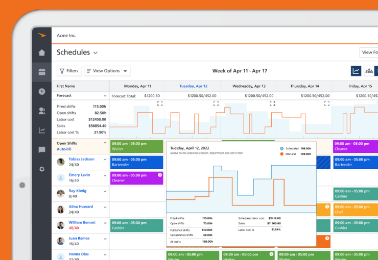 Drag-and-drop scheduling software: Paycor