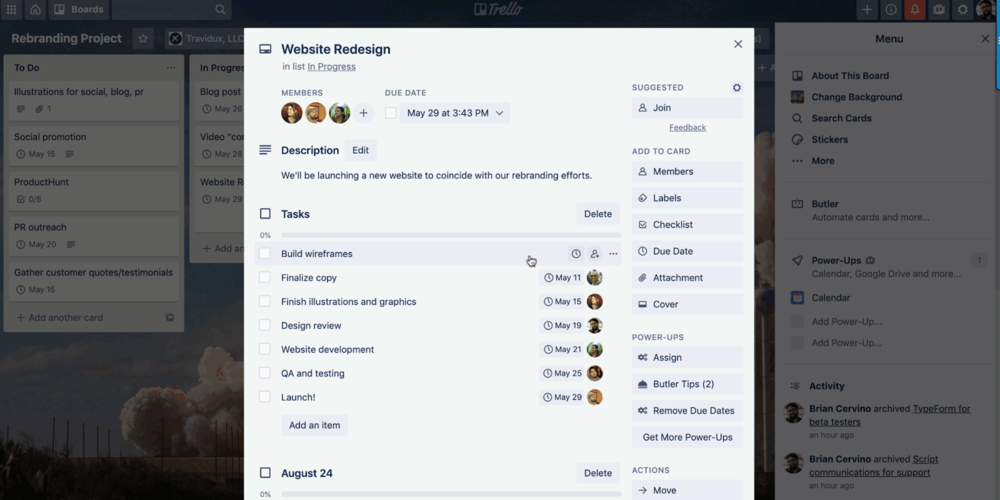 Checklists in Trello for project progression : trello vs jira