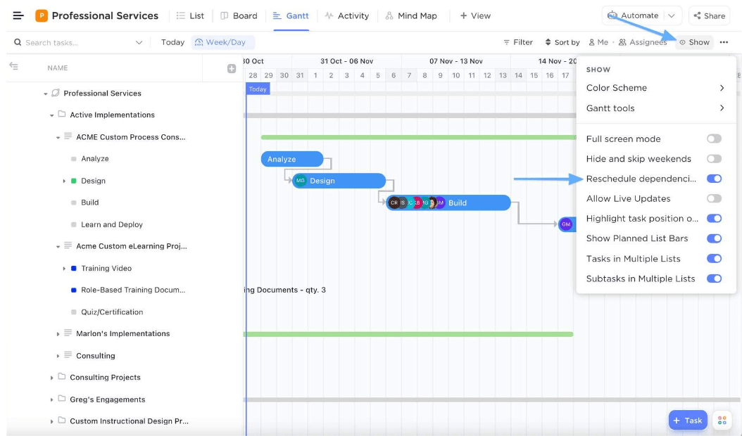 ClickUp Gantt Charts: Jak korzystać z oprogramowania do zarządzania projektami