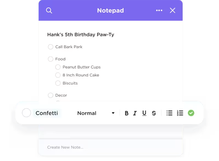 ClickUp Notepad