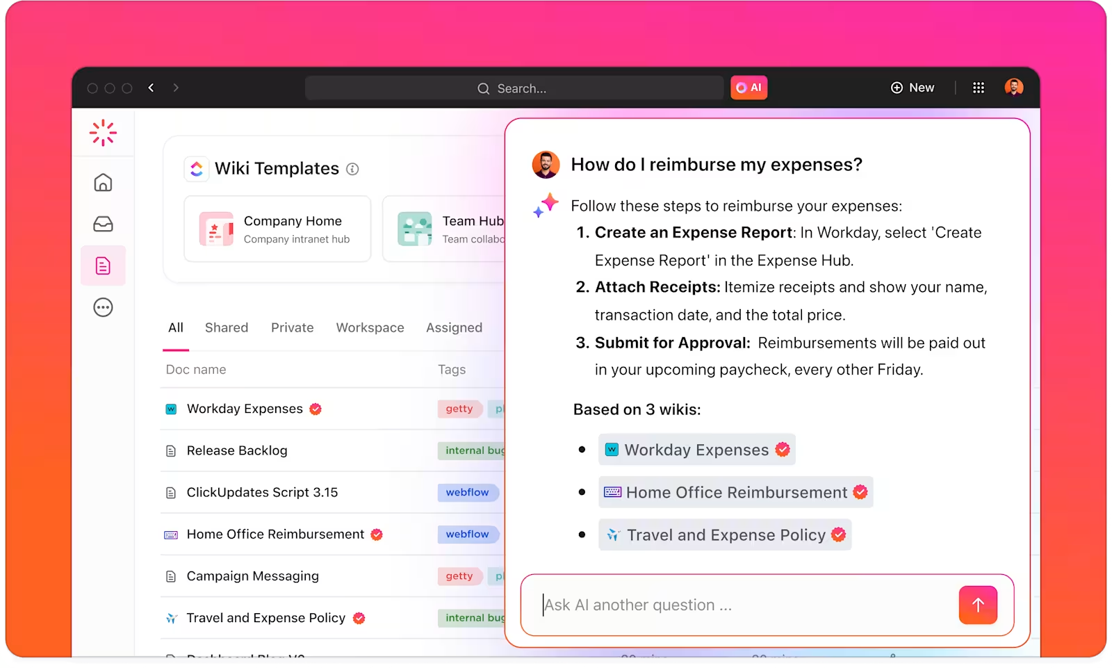 ClickUp’s AI Knowledge Management