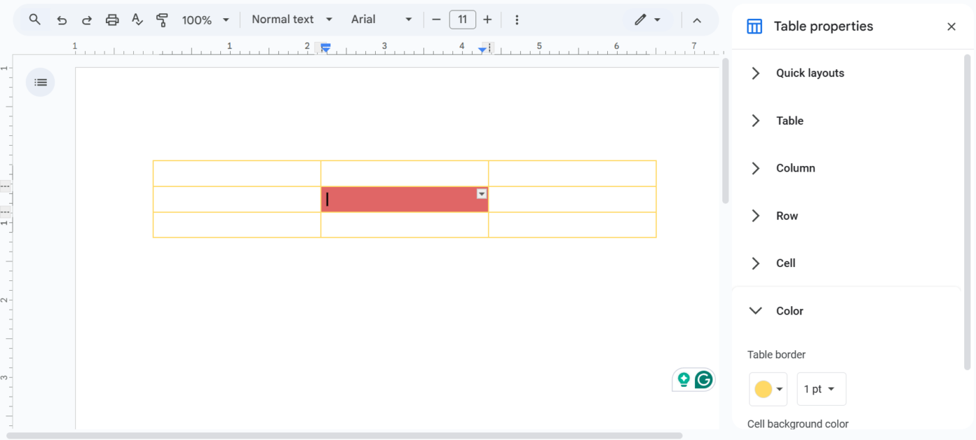 تنسيق الخلايا بالطريقة التي تريدها_كيفية إنشاء منظم رسومي في Google Docs
