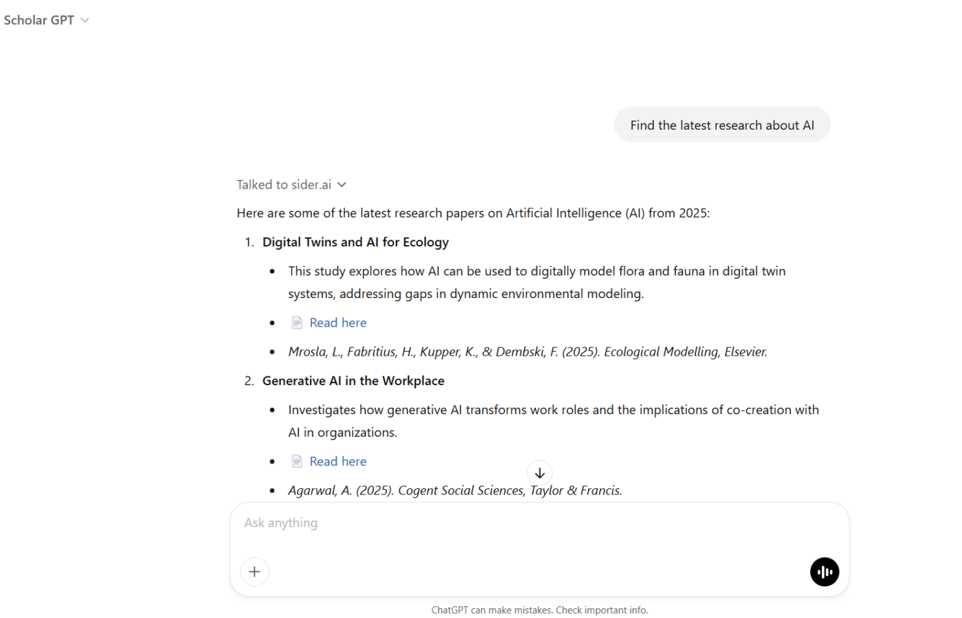 ScholarGPT: Get comprehensive research support for complex academic papers