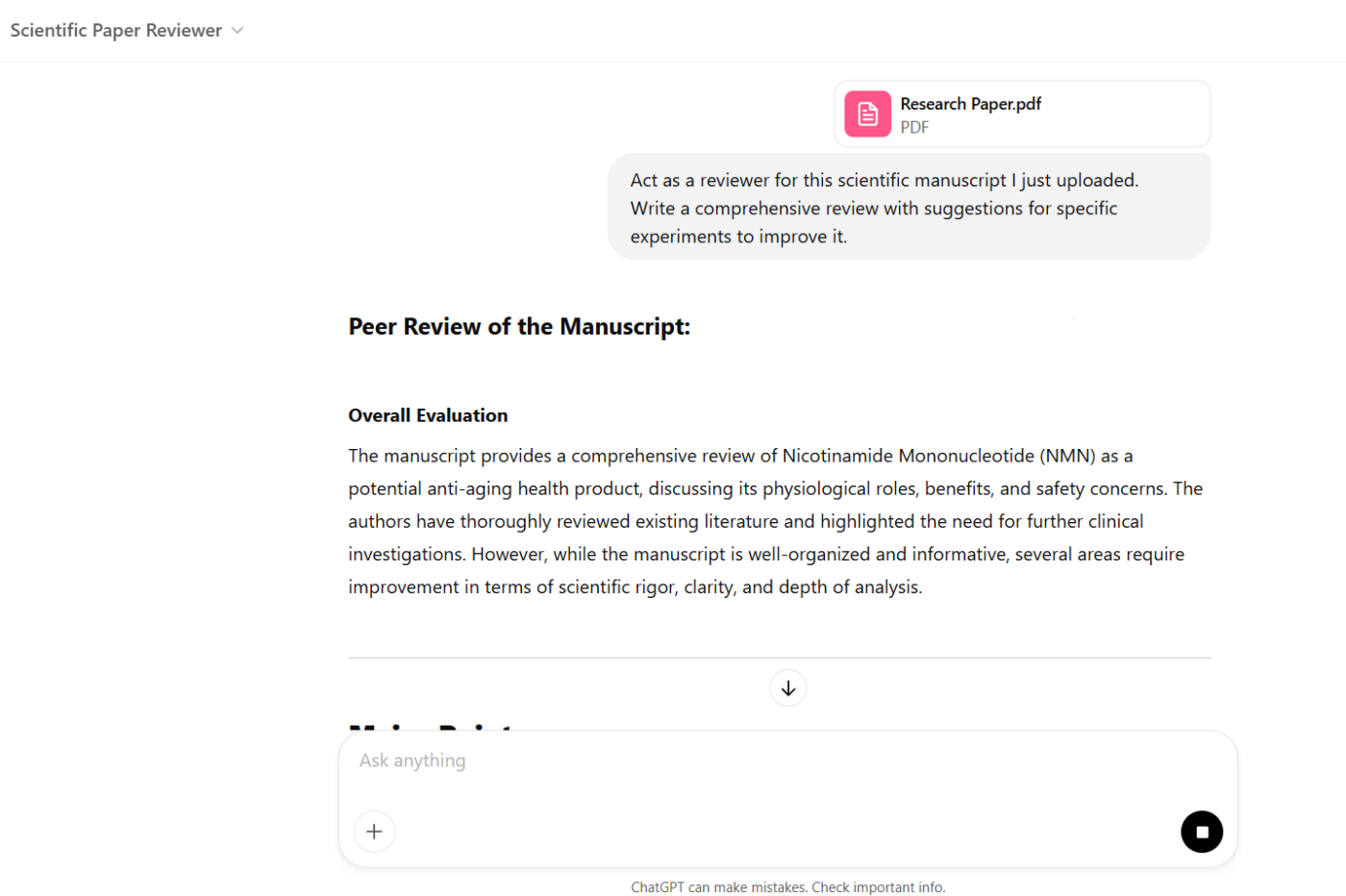 Scientific Paper Reviewer: for scientific research and comparative analysis
