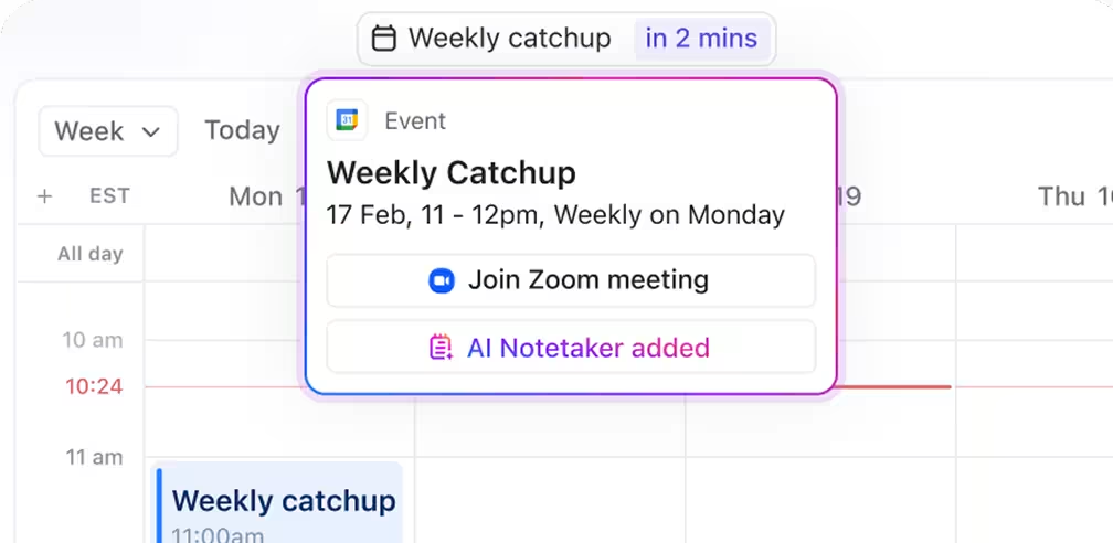 ClickUp Takvim: ClickUp ve Calendly