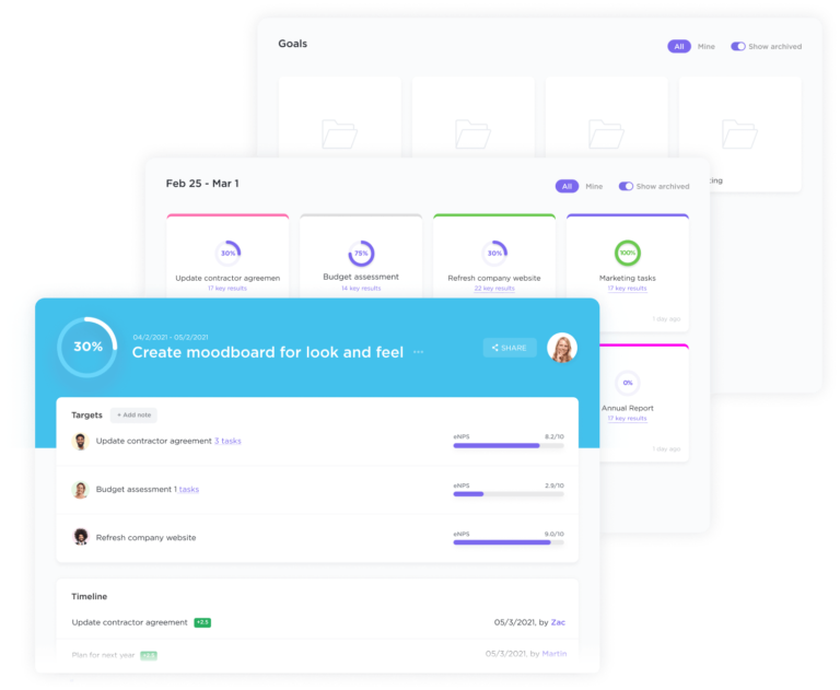 Know your objectives with ClickUp Goals