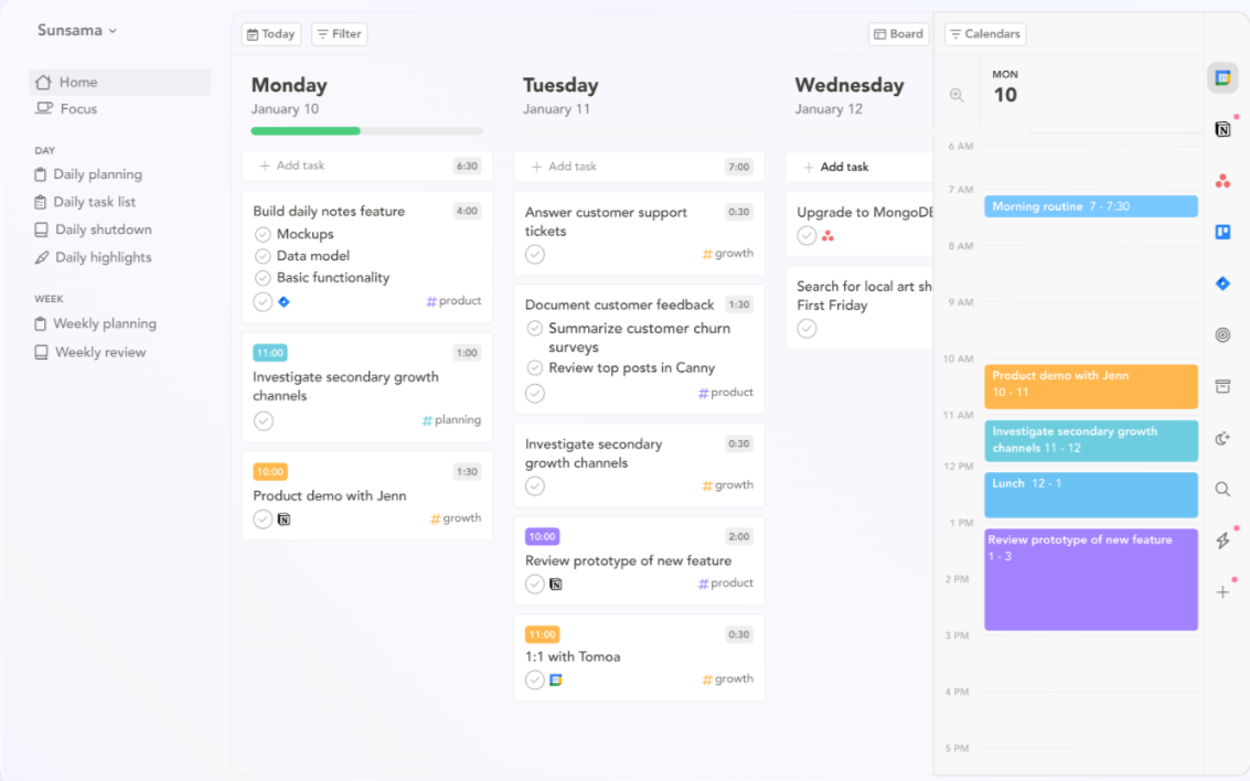 Daily Planning with Sunsama: Sunsama vs ClickUp