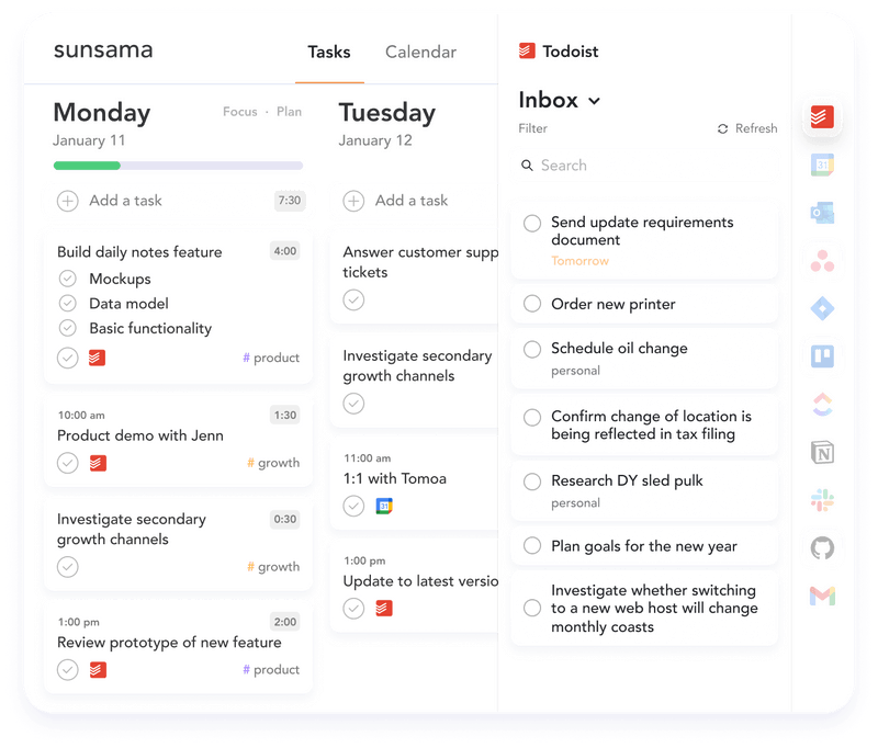 Task Integration with Sunsama: Sunsama vs ClickUp