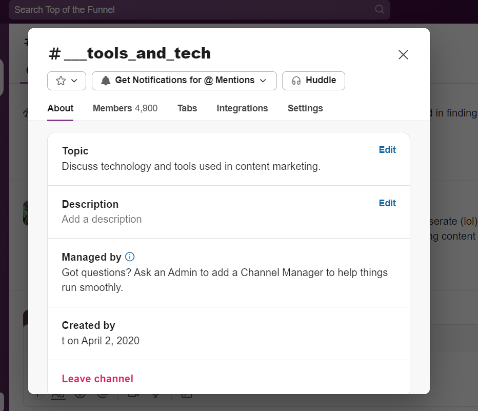 Slack Channel