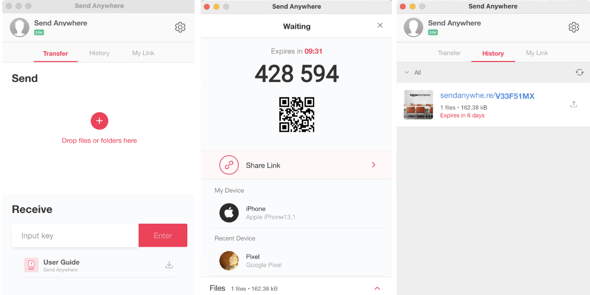 File Transfer Software: Send Anywhere: Best for fast, device-to-device file transfers with encryption
