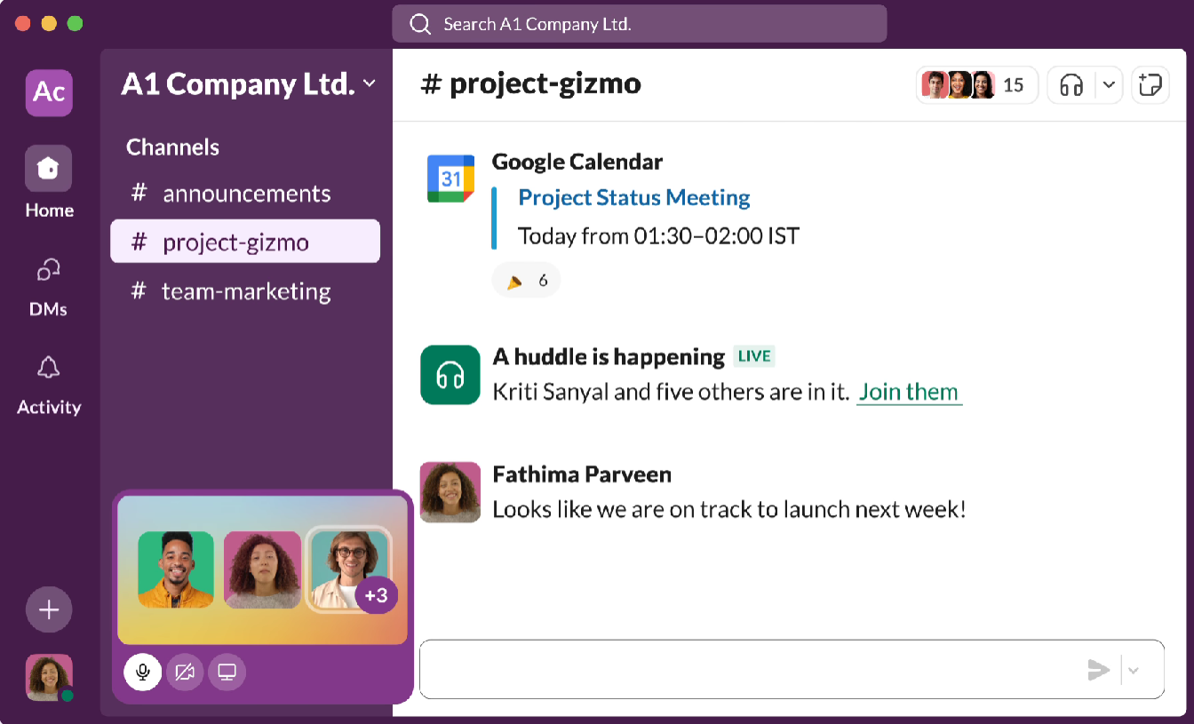 Slack: Best for instant file sharing within team communication channels