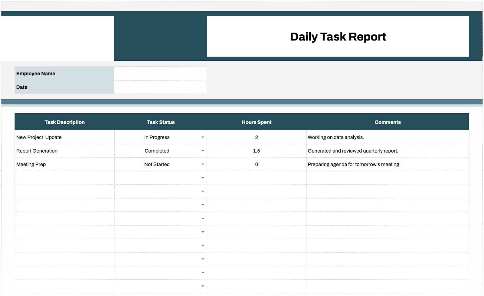 Free Daily Report Templates in Excel for Progress Tracking Free Daily Report Templates in Excel for Progress Tracking