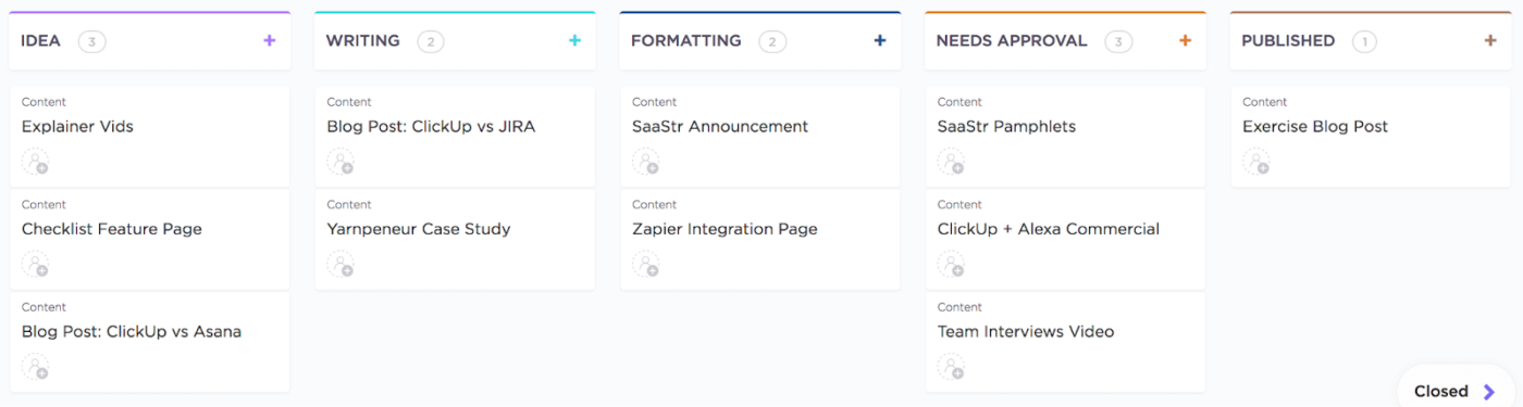 ClickUp Custom Task Statuses