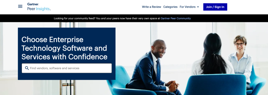 Gartner Peer Insights: best software review site