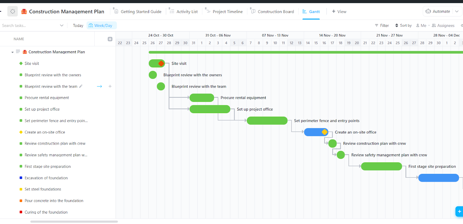 ClickUp Construction Management Plan Template