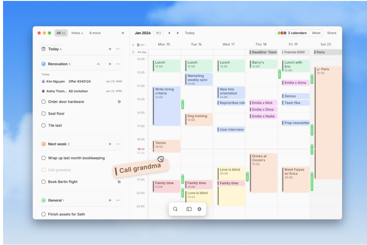 Calendar Management: Amie Calendar Review