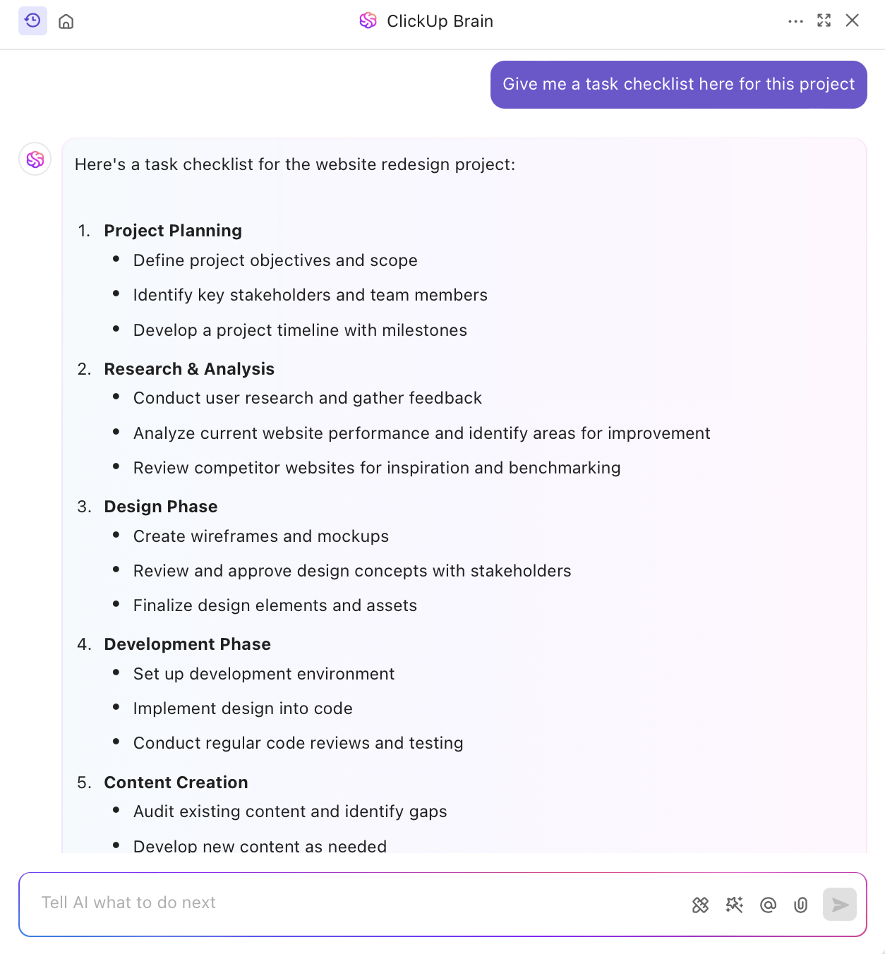 How to use AI for stakeholder kickoffs: Example of creating task checklists for projects for smooth execution