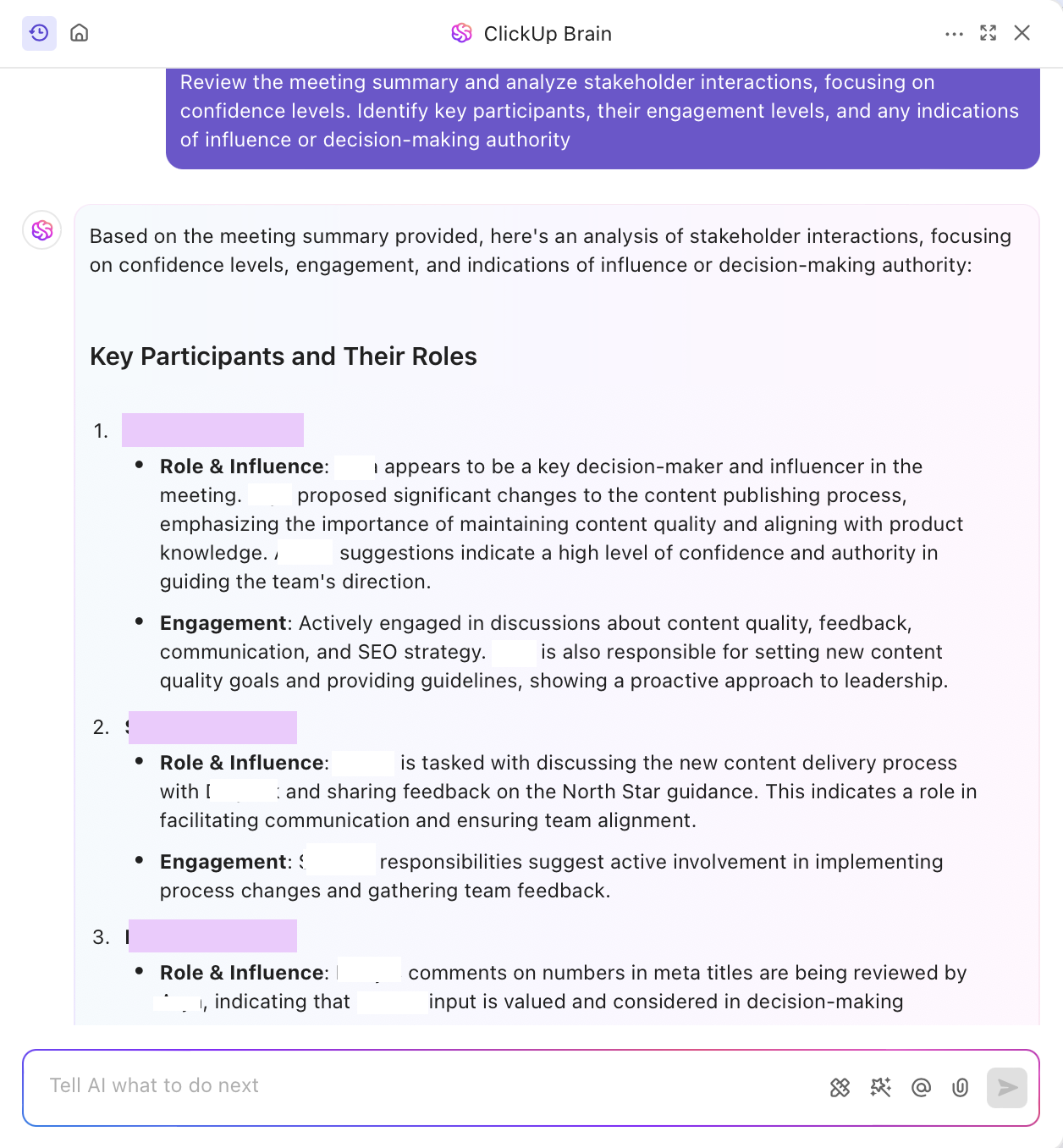 How to use AI for stakeholder kickoffs: Example of how to analyze stakeholders' roles and influence 