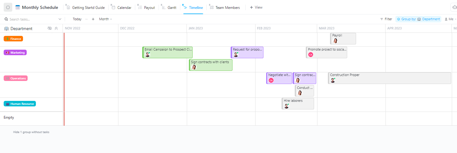 ClickUp Monthly Schedule Template