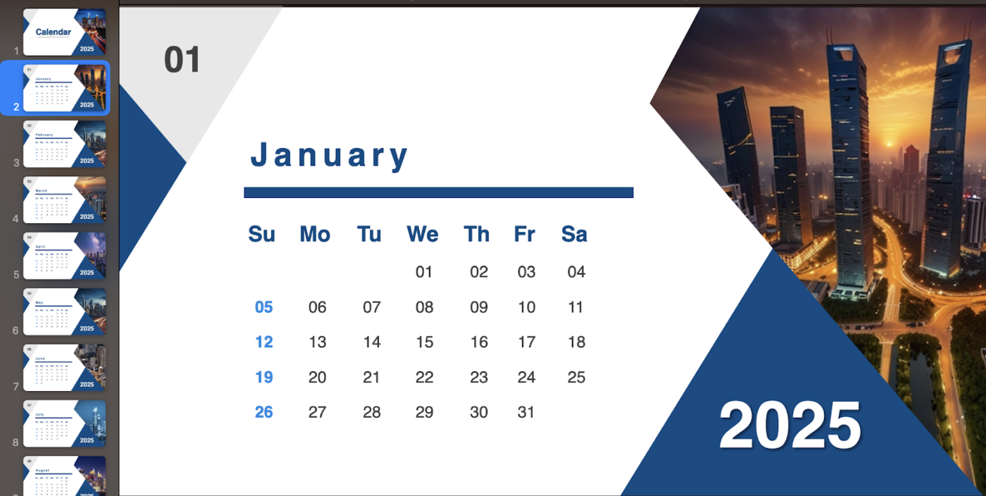 Powerpoint Calendar Template
: Slideegg