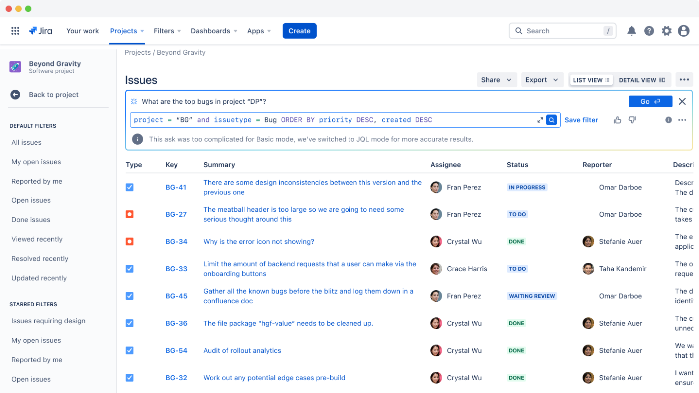 Jira: Make data-driven decisions with powerful features