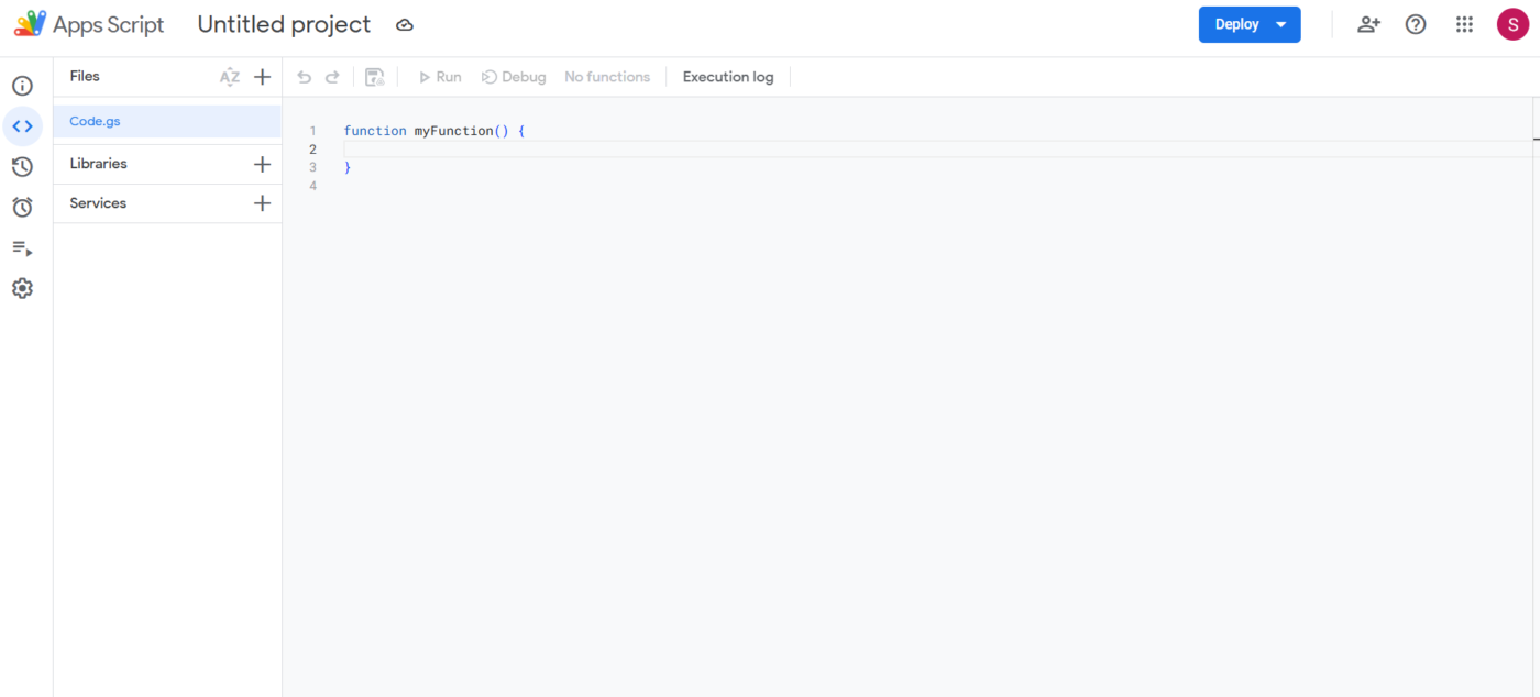 Access the script editor: Google Calendar automations
