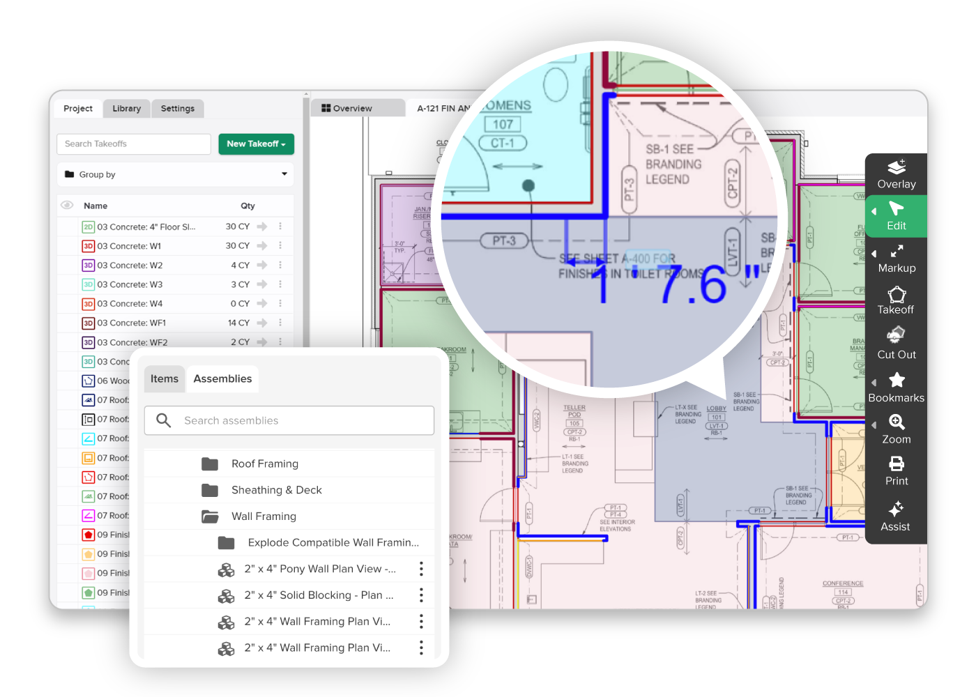 Automated floor plan measurements