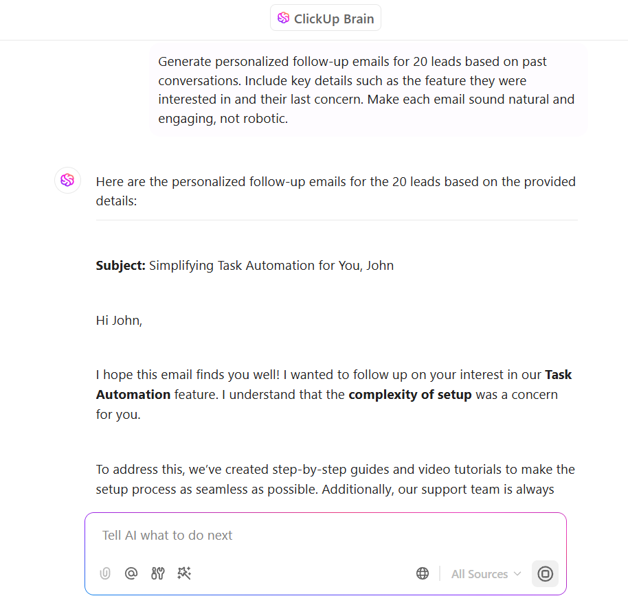 ClickUp Brain: SaaS examples with integrated AI