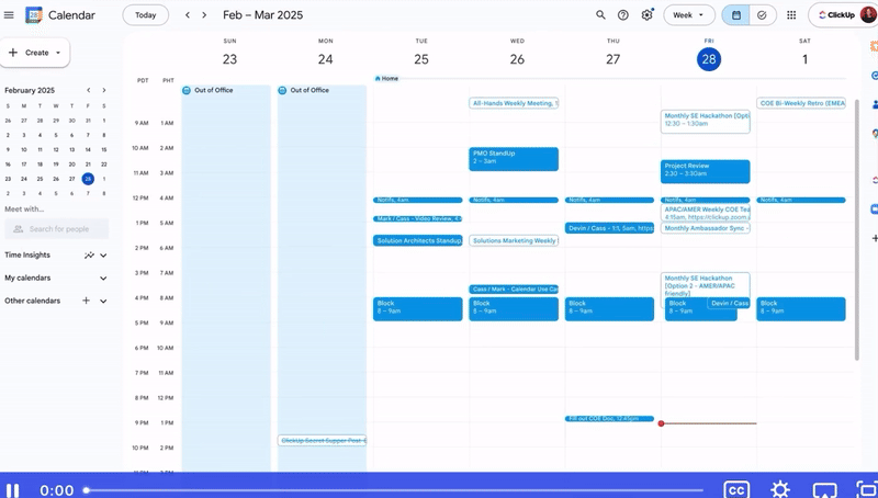 Plan effortlessly with ClickUp Calendar and let AI adapt to your tasks, events, and goals