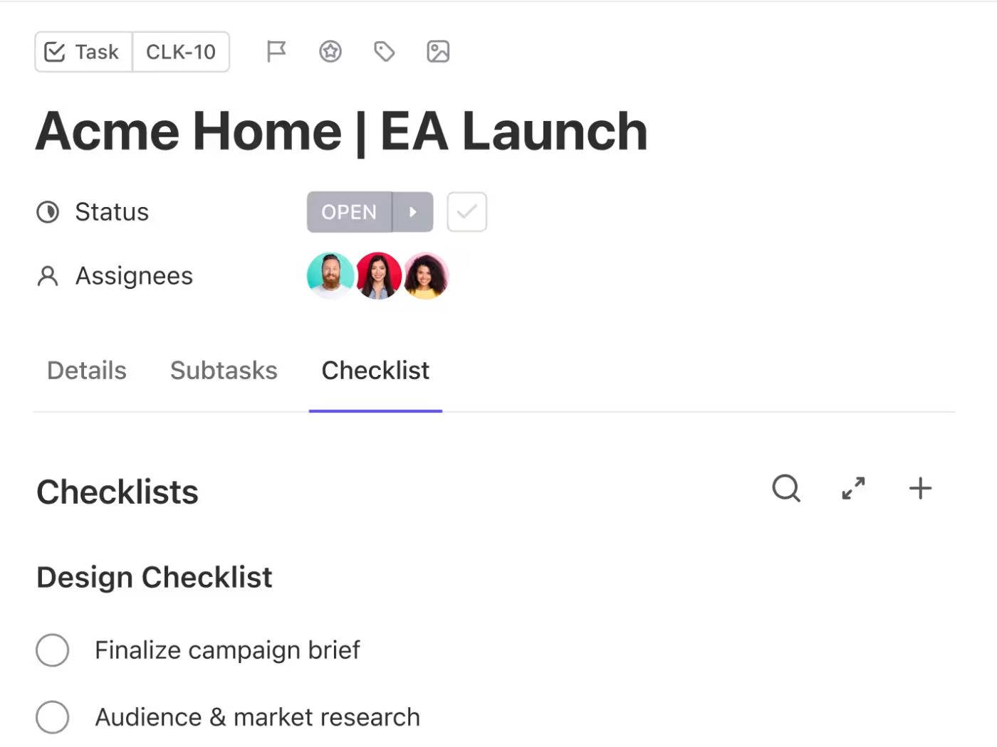 Break projects into actionable pieces using ClickUp Tasks : Timehero Alternatives
