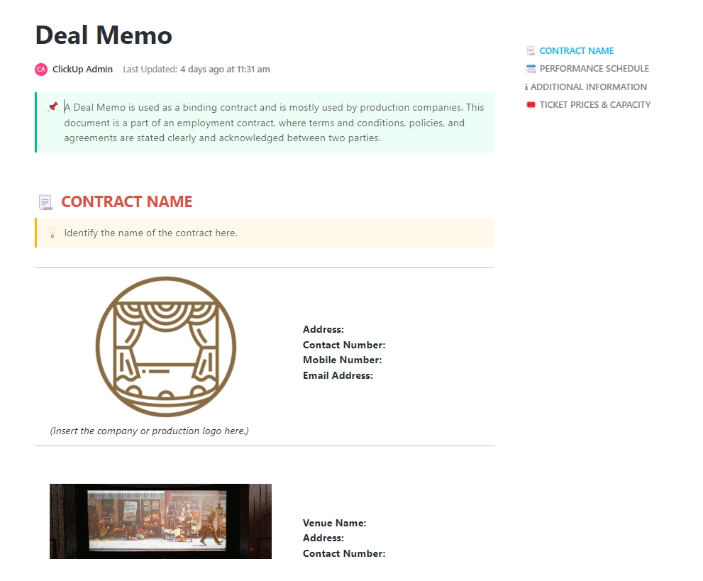 Turn complex negotiations into signed deals with the ClickUp Deal Memo Template