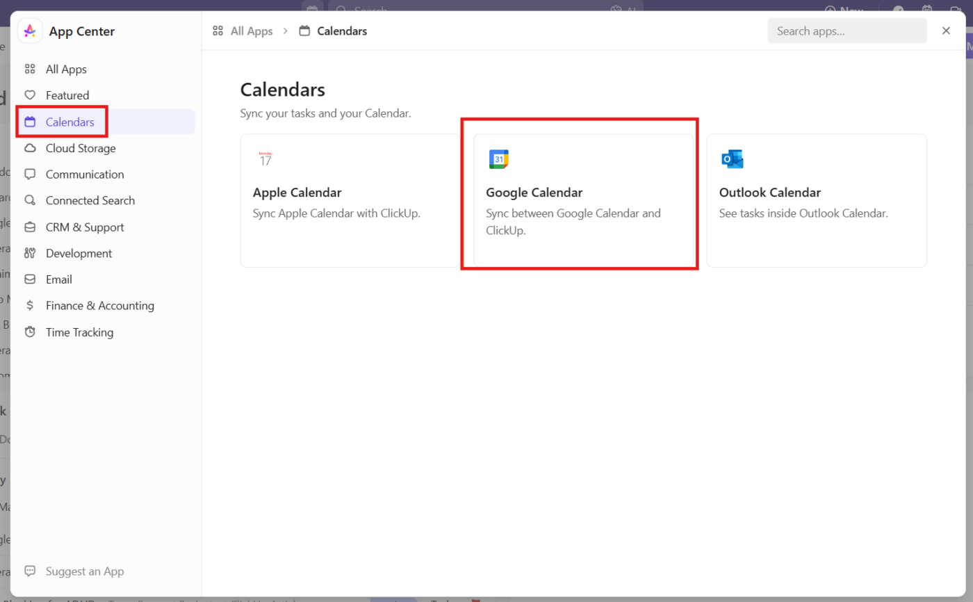 Google Calendar - App Center