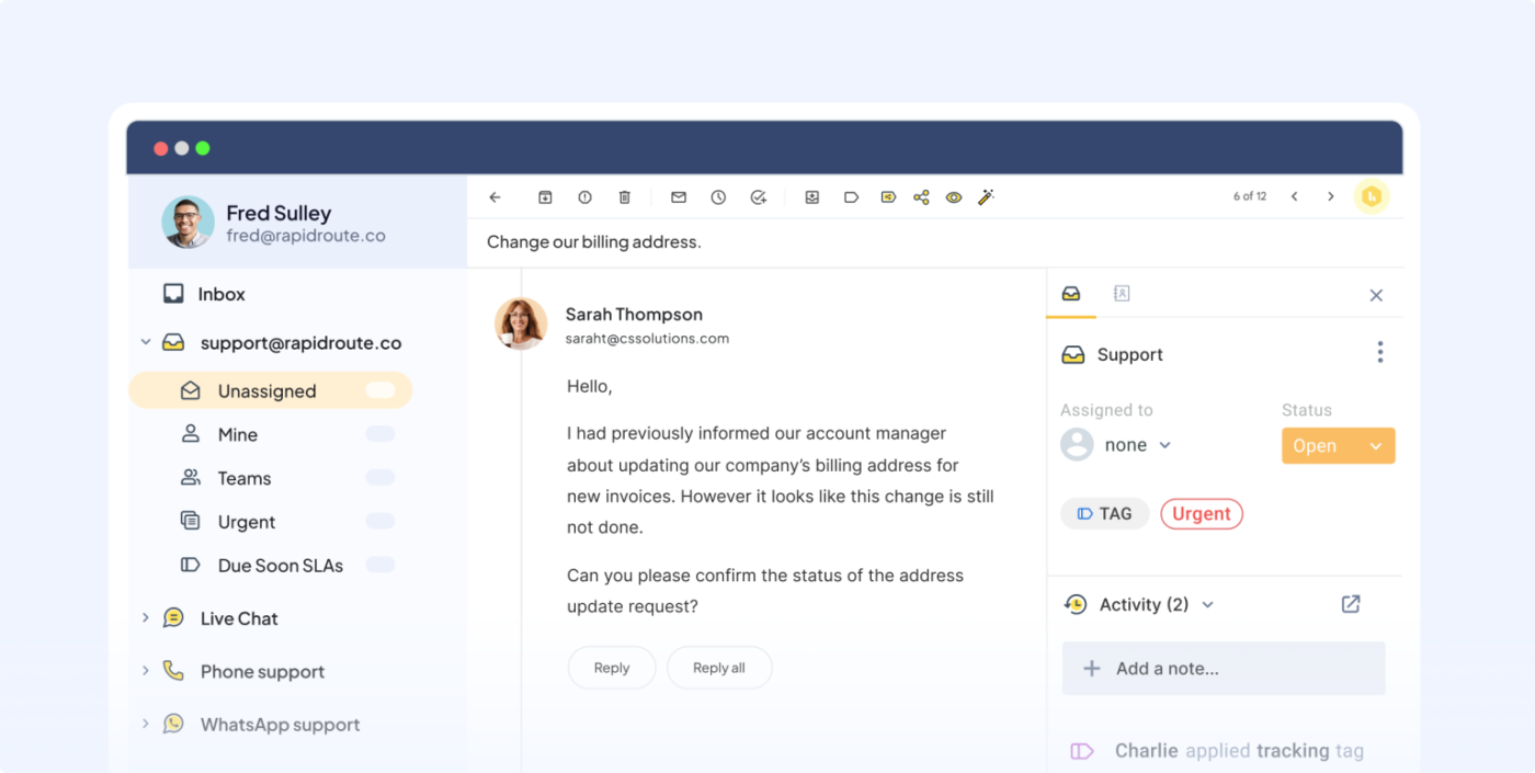 Hiver: Offer employee support with this internal ticketing software