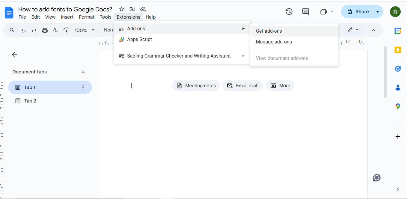 Instalando complementos para fontes adicionais