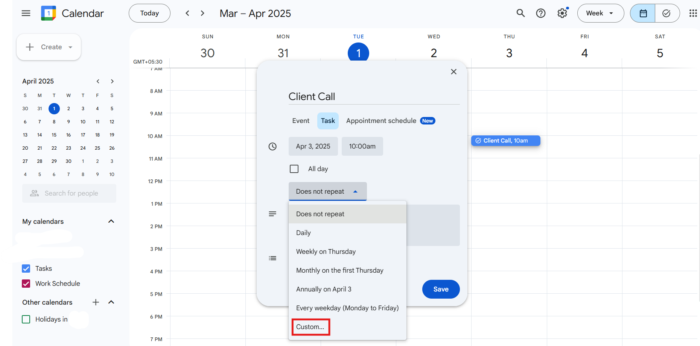 How to Create a Work Schedule in Google Calendar | ClickUp
