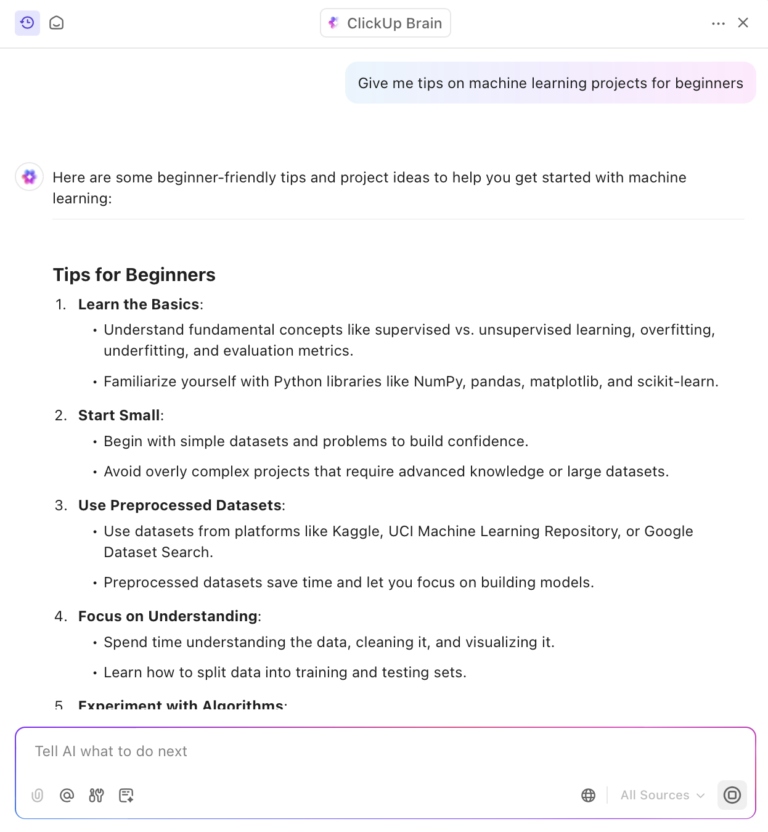 50 Machine Learning Projects for Beginners to Try | ClickUp