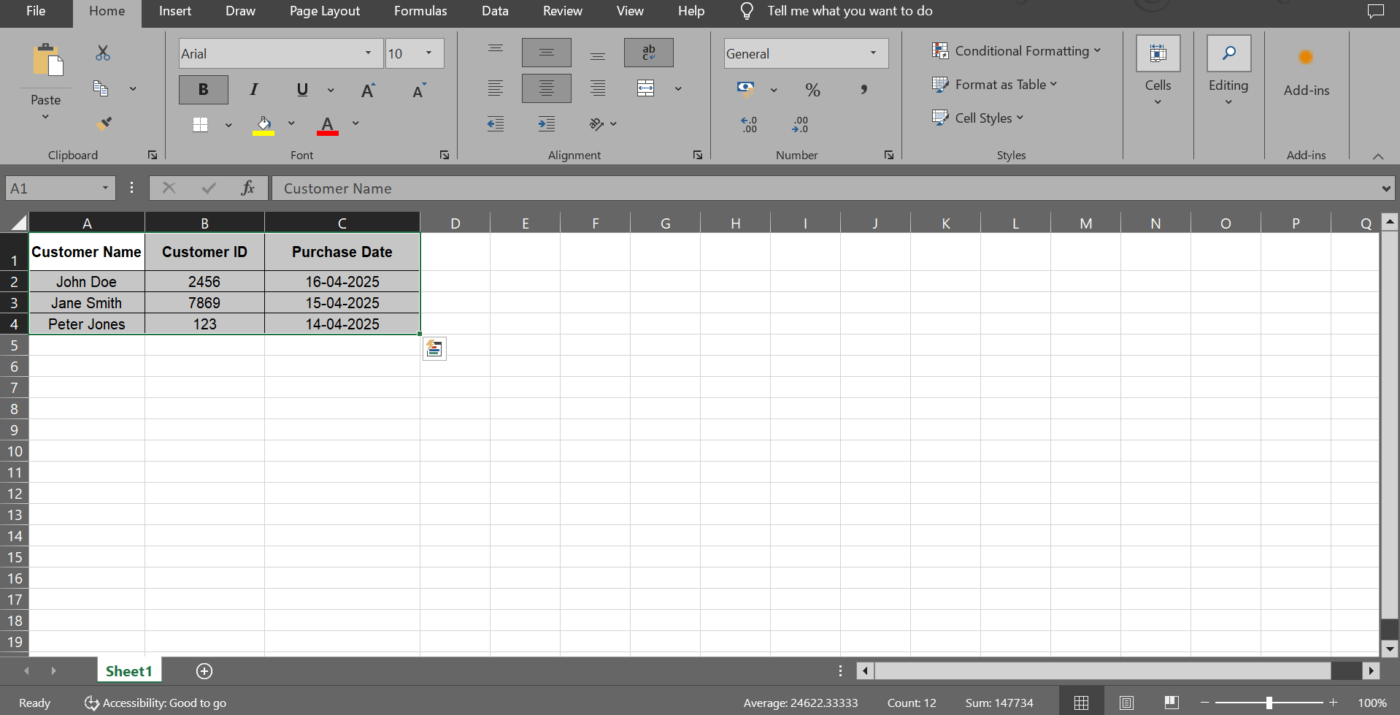 Selecione a tabela e copie as células: como inserir o Excel no Word