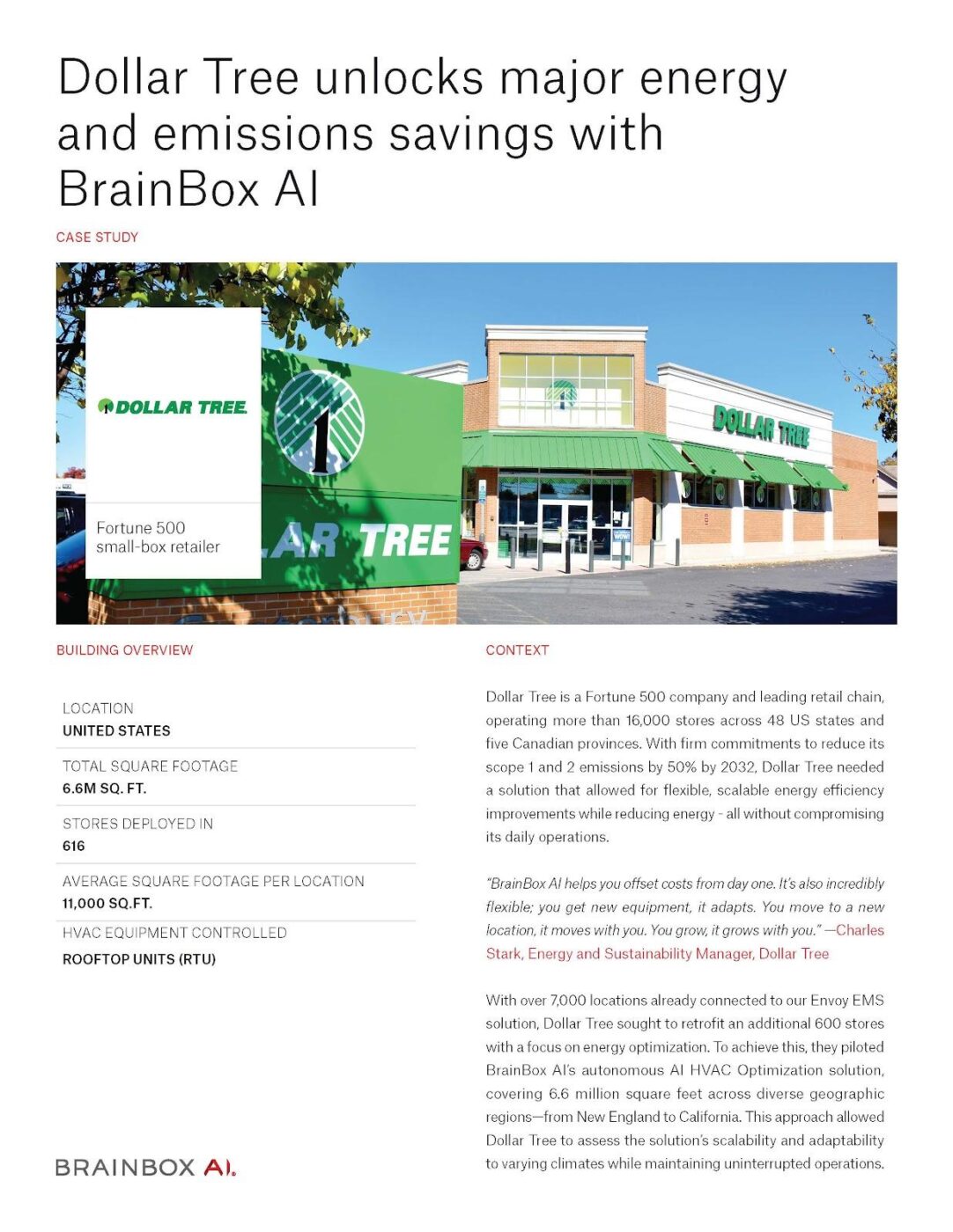 Dollar Tree's energy saving initiative with BrainBox AI : Generative AI in Construction