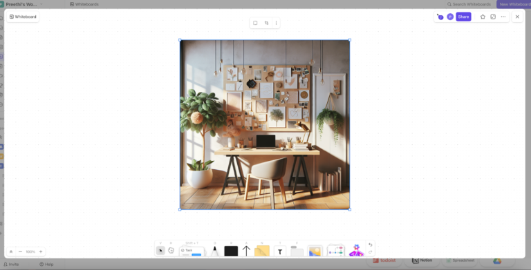 ClickUp Whiteboard image for faceless marketing