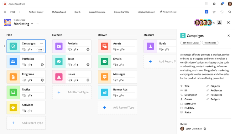 Workfront là một trong những lựa chọn thay thế Planforge cho các nhóm tiếp thị